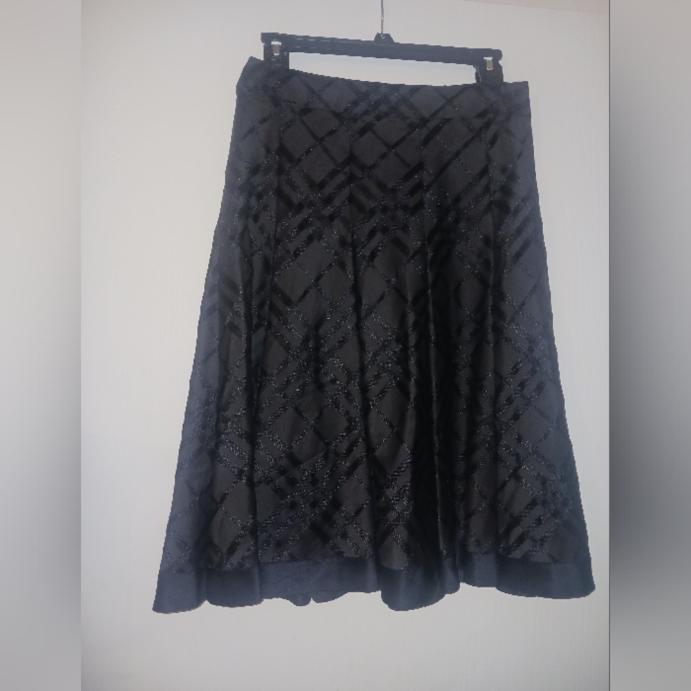 Burberry Blue Label Nova Check Black & Blue A-Line Skirt